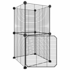Cage animaux de compagnie à 8 panneaux et porte noir 35x35 cm