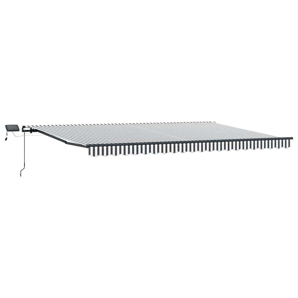 Auvent manuel rétractable avec led anthracite blanc 500x300 cm