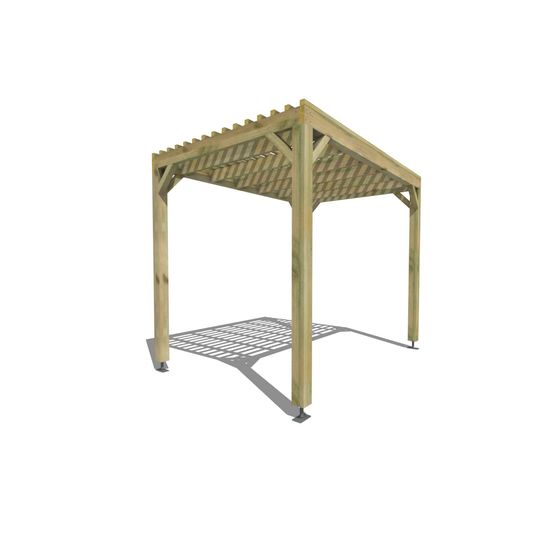 Pergola bois • 3m x 2m • indépendante • sens profondeur • lattage bois • livraison comprise