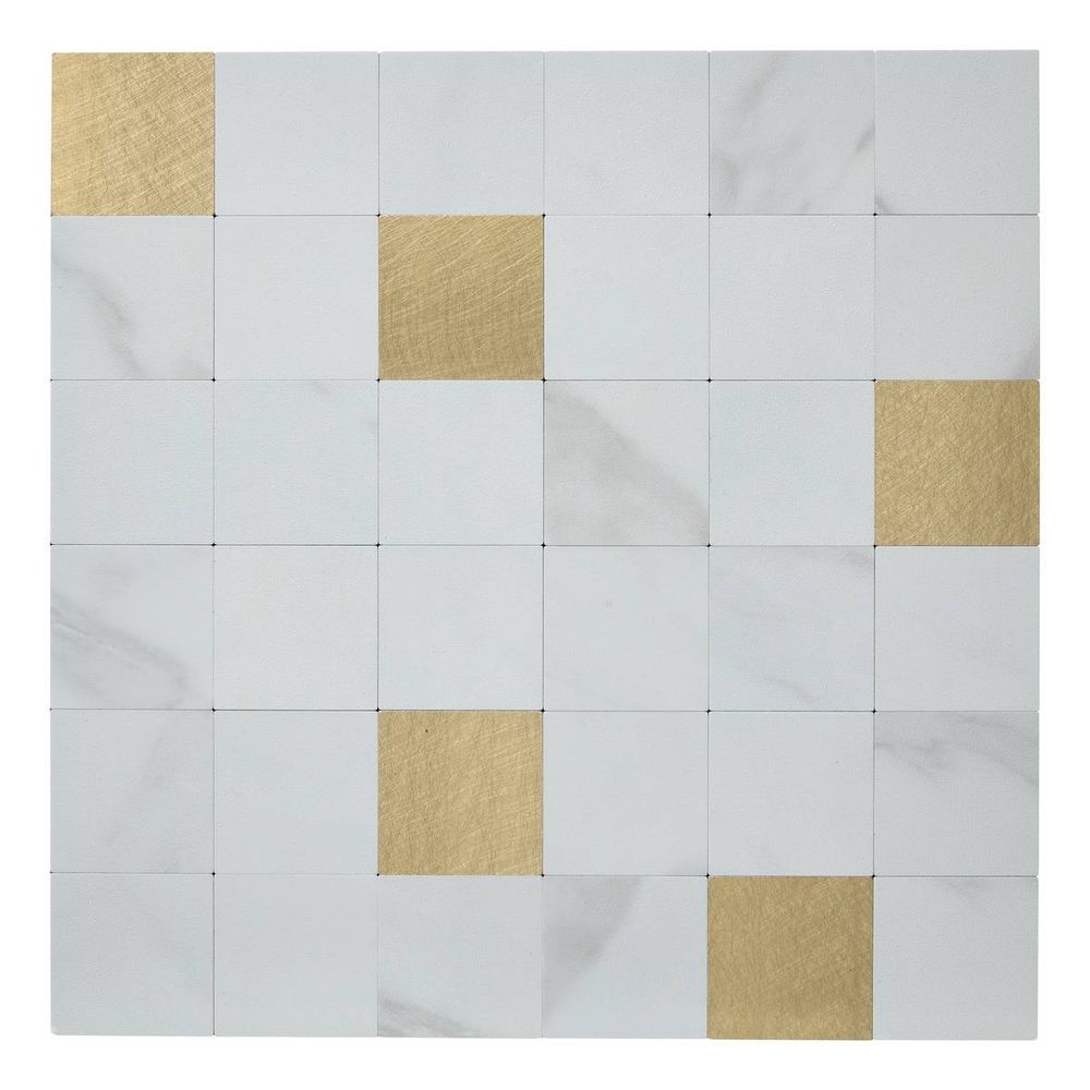 Lot de 2 stickers muraux mina 30x30cm carreaux blancs