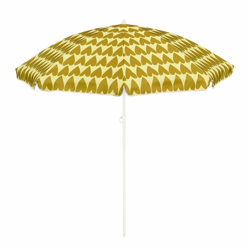 Mica decorations heart parasol de plage - h180 x ø160 cm - marron