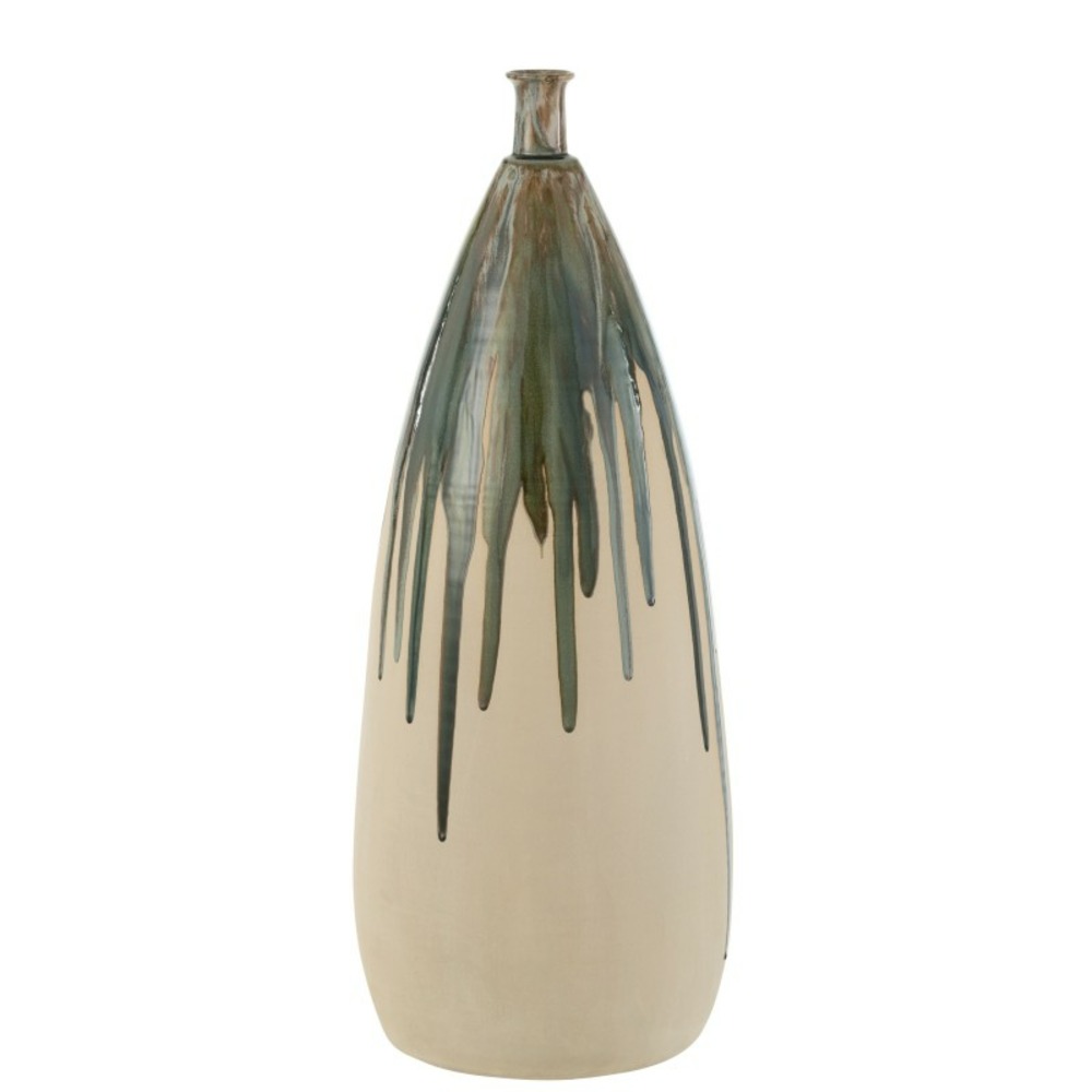 Vase haut peint en céramique 27x27x73 cm