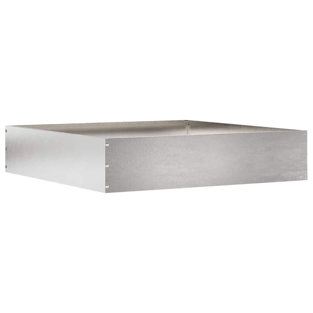 Bordure de pelouse 60 x 60 x 13 cm acier inoxydable argenté