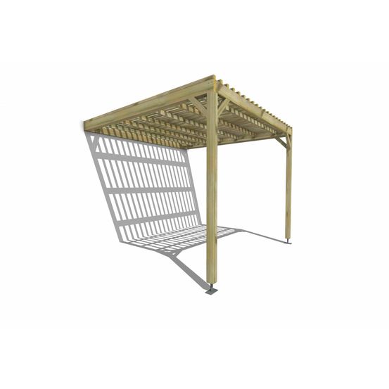 Pergola bois • 3m x 3m • adossée • sens largeur • lattage bois • livraison comprise