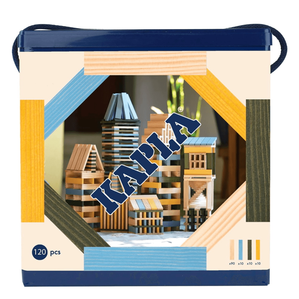 Boîte 120 bleu clair, jaune & vert - kapla