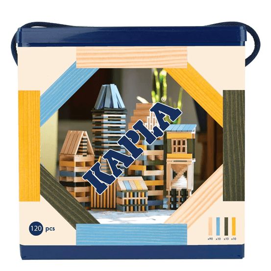 Boîte 120 bleu clair, jaune & vert - kapla