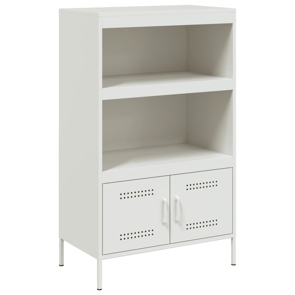 Buffet bahut commode armoire meuble de rangement organisateur cuisine salle de séjour salon haut 68 x 39 x 113 cm acier blanc