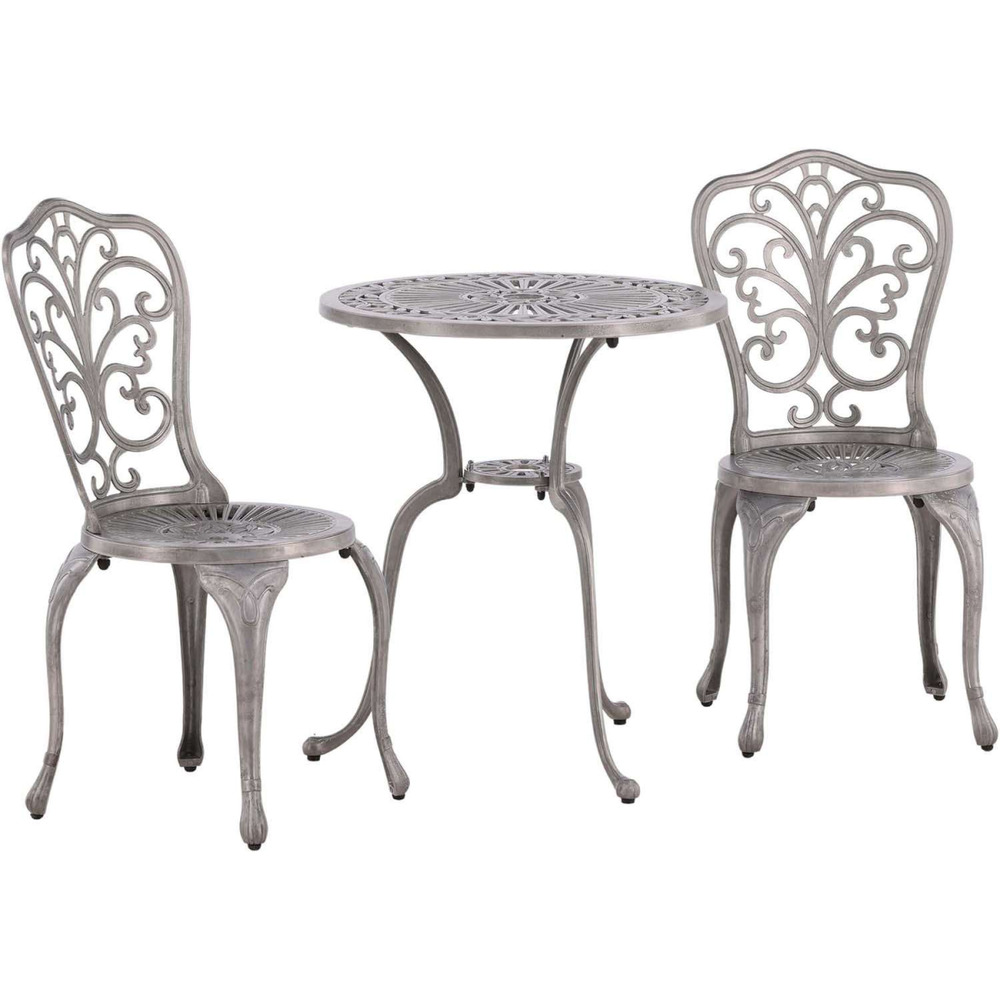 Table ronde et 2 chaises de jardin nandin