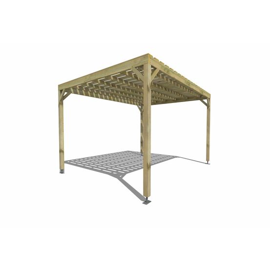 Pergola bois • 4m x 3m • indépendante • sens largeur • platelage bois • livraison comprise