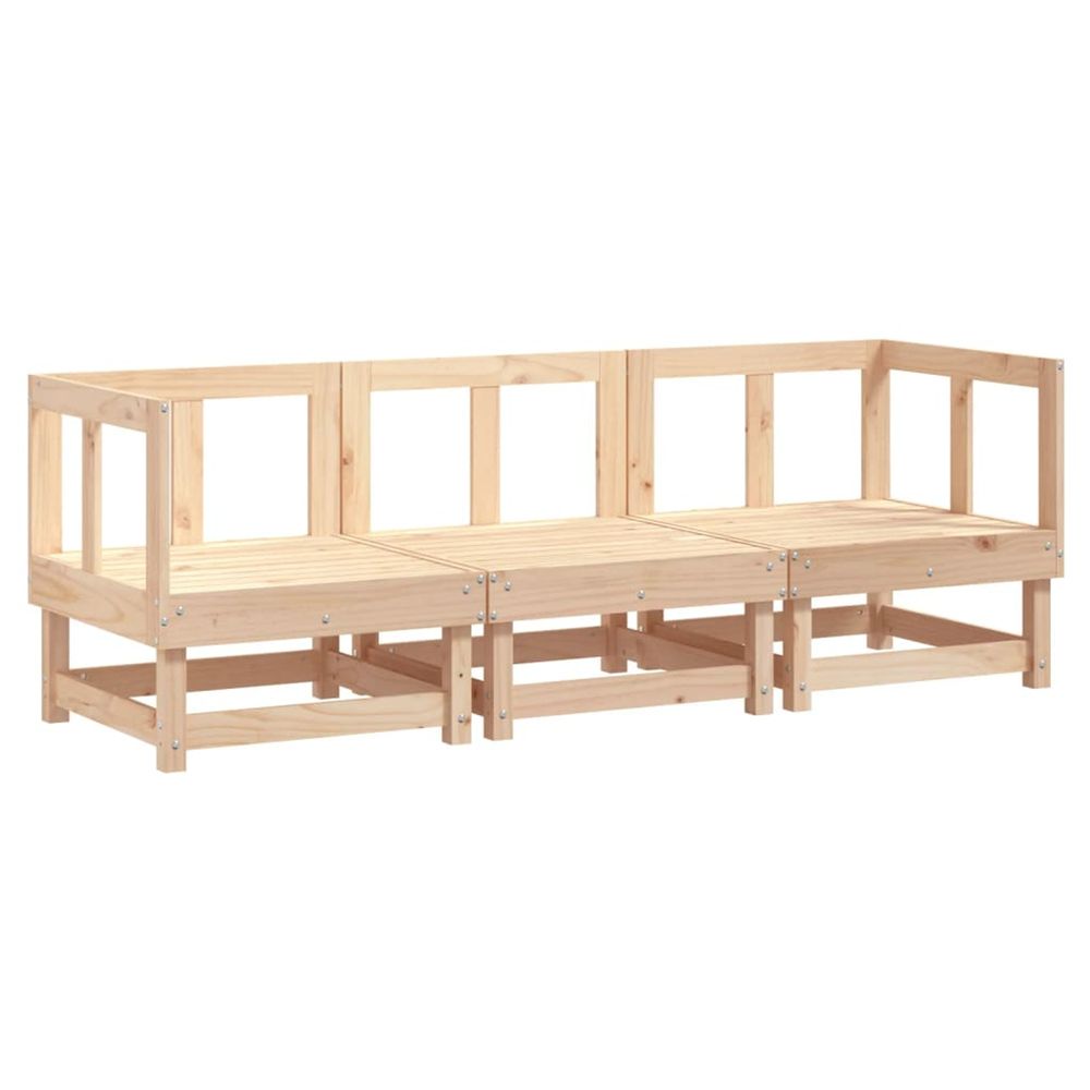 Salon de jardin 3 pcs bois massif de pin