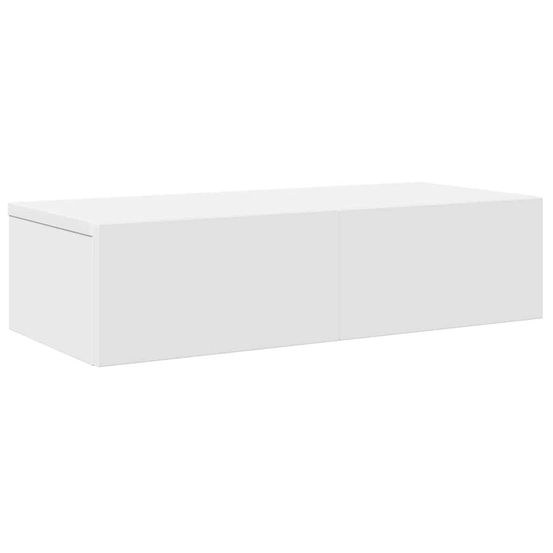Étagère murale et tiroirs blanc 60x26,5x15 cm bois d'ingénierie