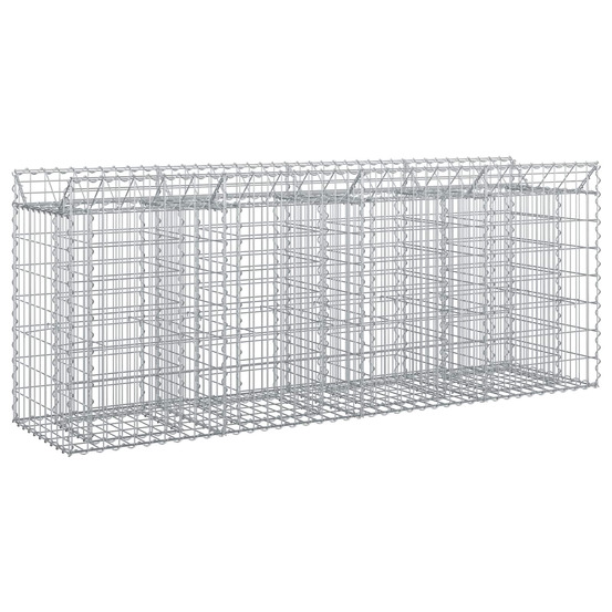 Lit surélevé gabion 2 pcs argenté
