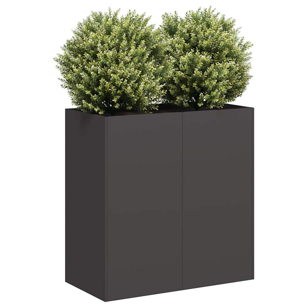 Grande jardinière acier pour potager surélevé noir 80x40x80 cm
