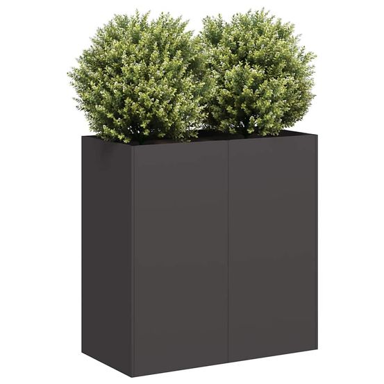 Grande jardinière acier pour potager surélevé noir 80x40x80 cm
