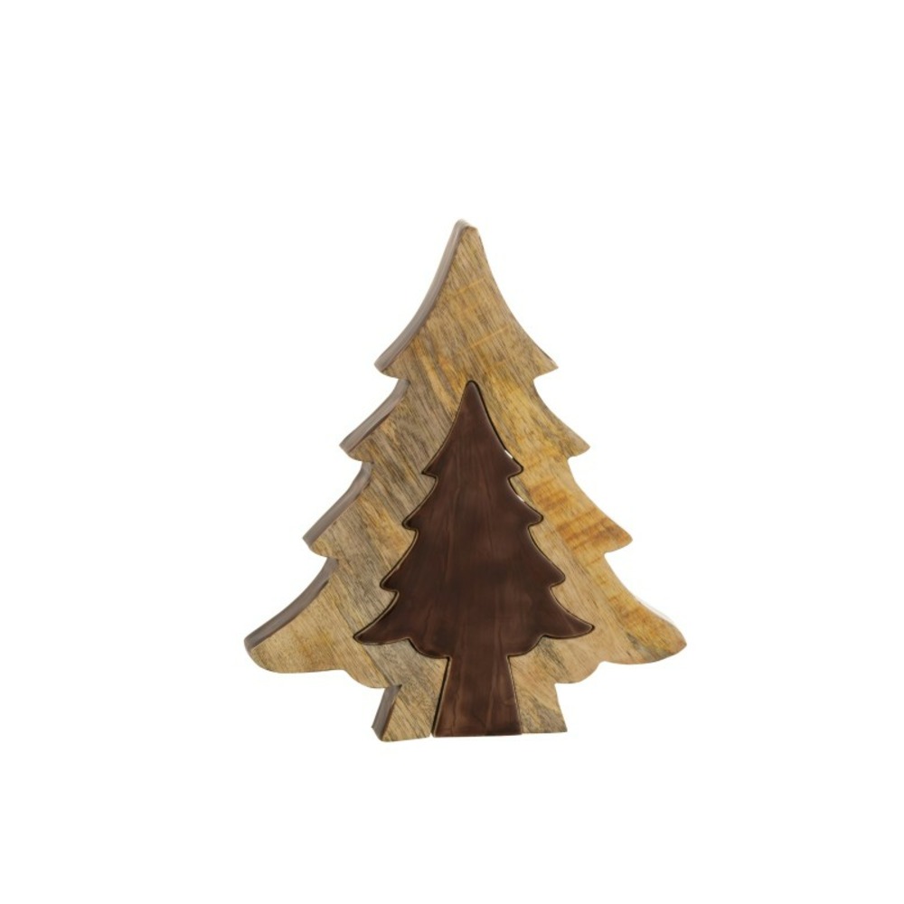 Sapin puzzle en bois marron 30x26x3,5cm h3.5