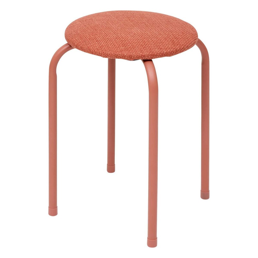 5five - tabouret flexy plus rose foncé en tissu chiné