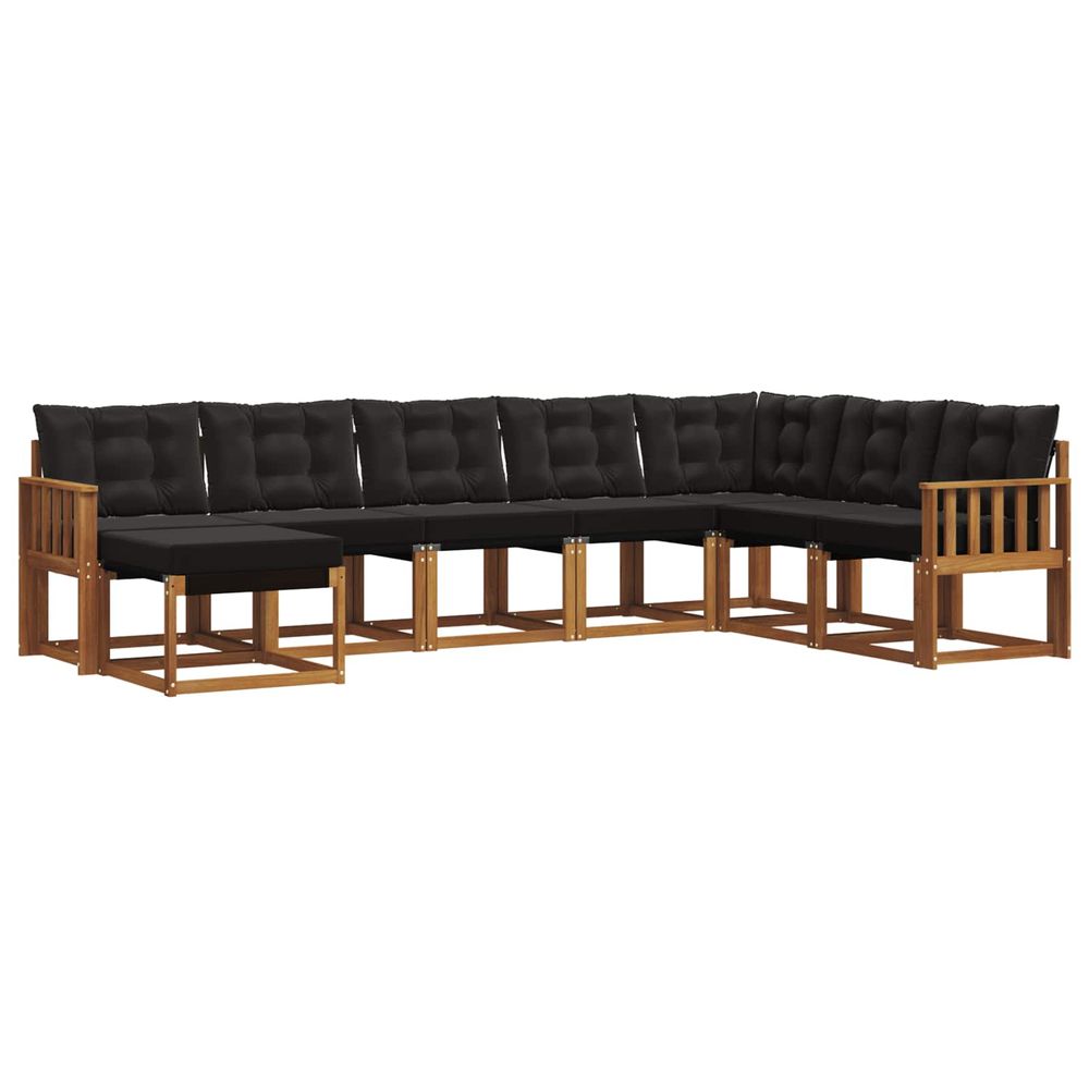 Ensemble de canapés d'extérieur 8 pc naturel et noir