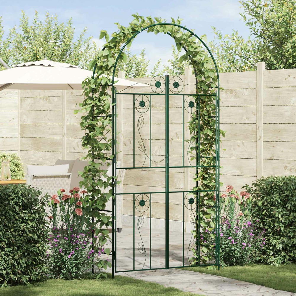 Arche de jardin uni vert 115 x 37 x 226 cm
