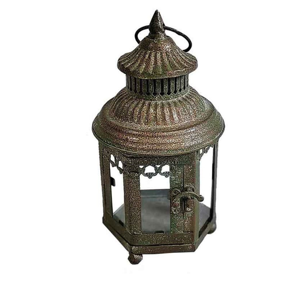 Lanterne de jardin fer 14x14x24cm