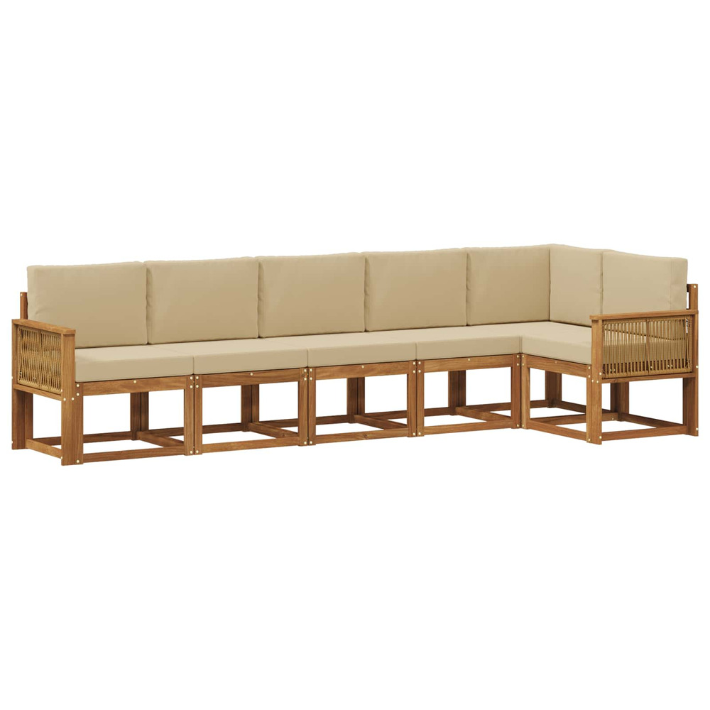 Ensemble de canapés d'extérieur 6 pcs naturel et beige