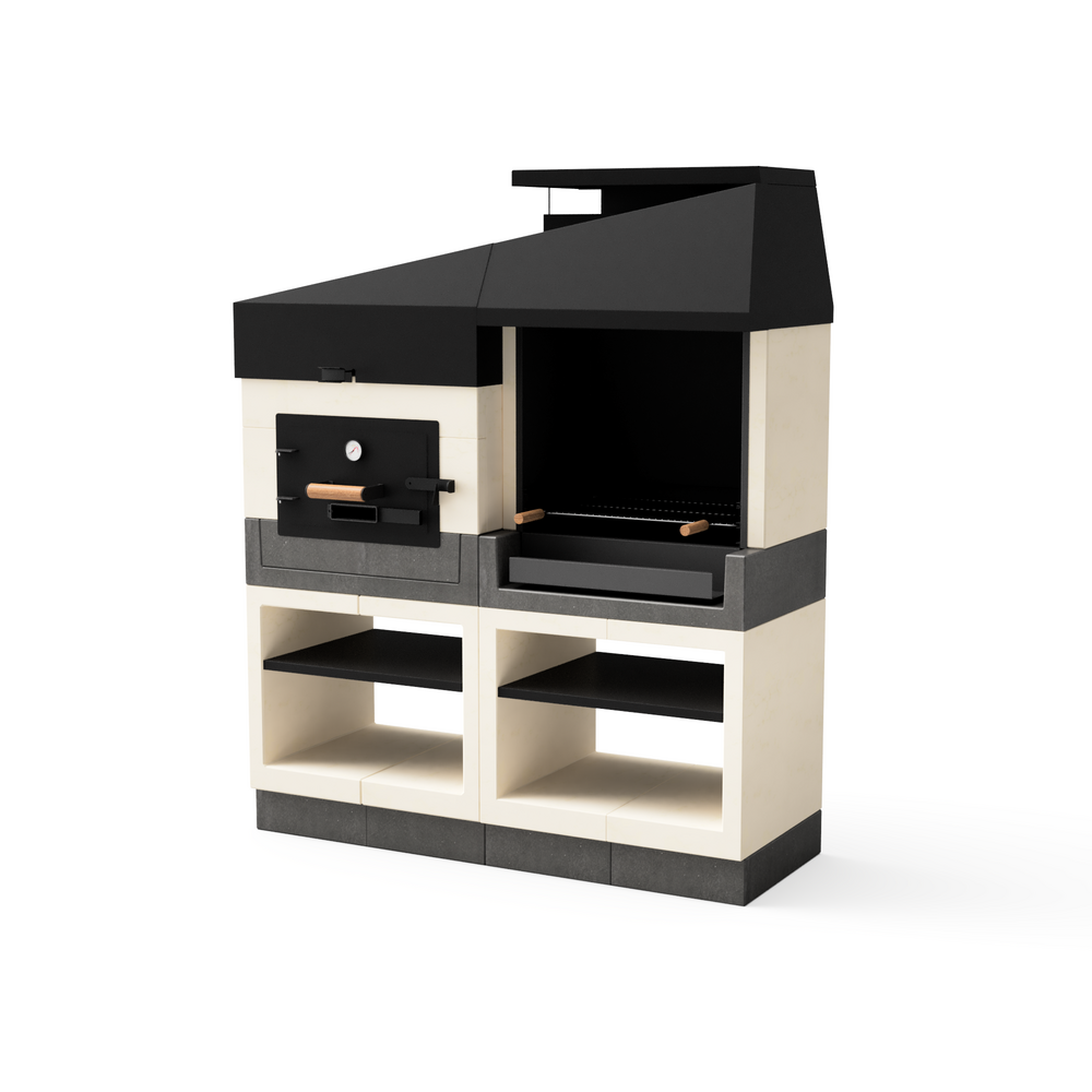 Kitaway otte pack barbecue & four plinthe gris&blanc