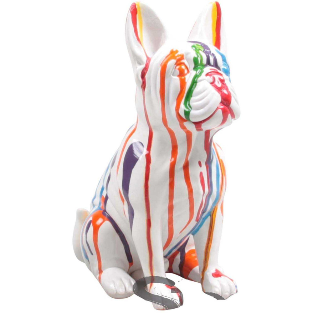 Bouledogue français en résine 20 cm multicolore