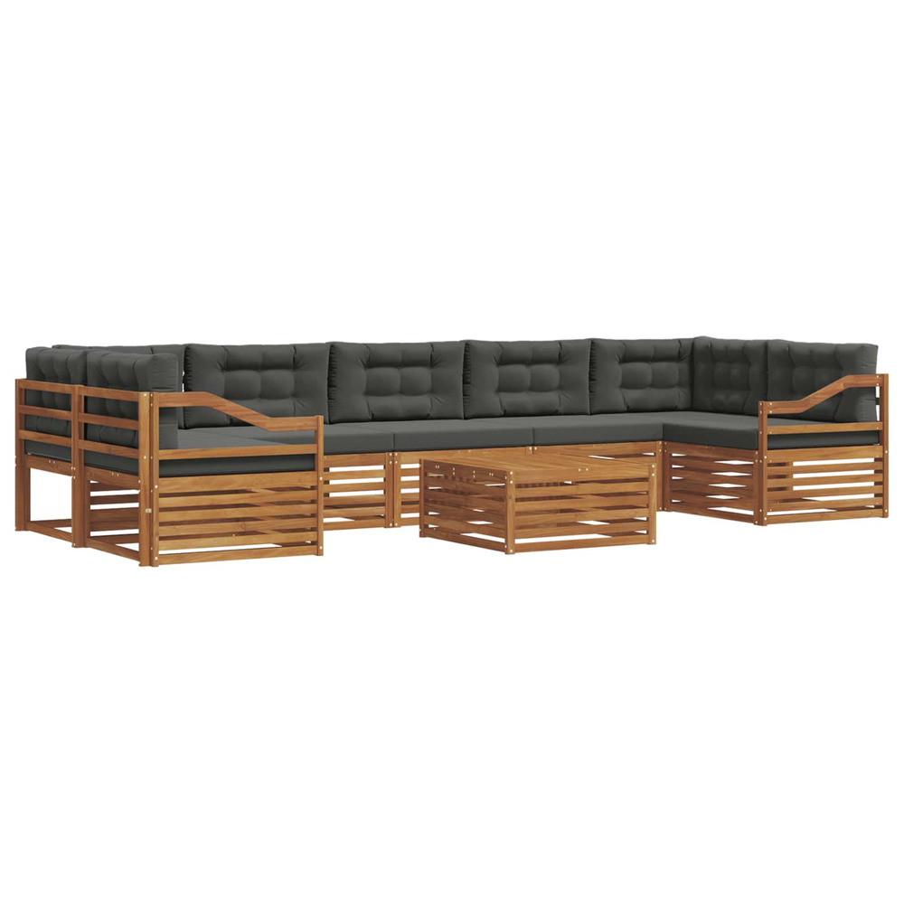 Ensemble de canapés d'extérieur 8 pcs naturel et anthracite