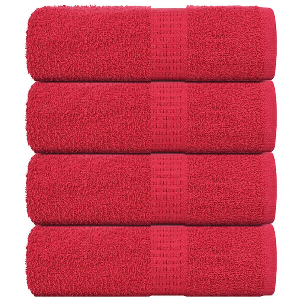 Serviettes de toilette frogn 4 pièces rouge 30x30 cm 360 g/m²