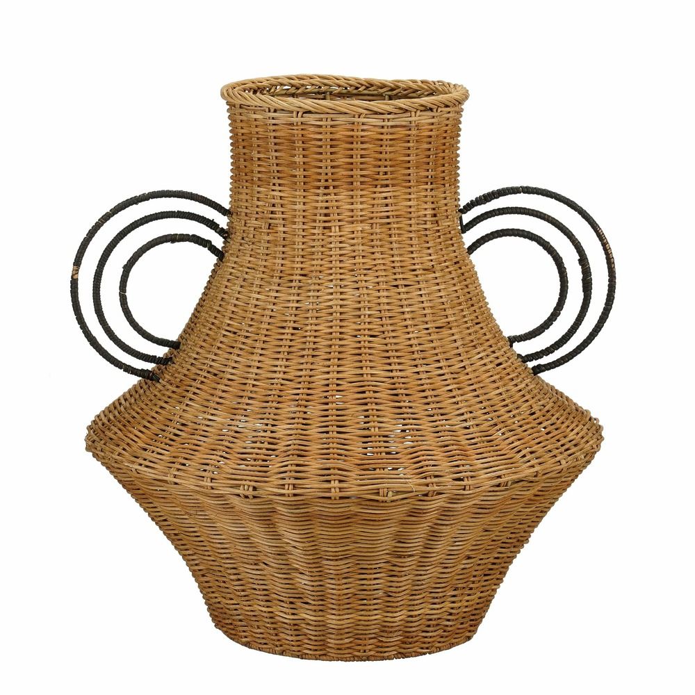 Mica decorations fabiola vase décoratif - h43 x ø30 cm - rotin - marron