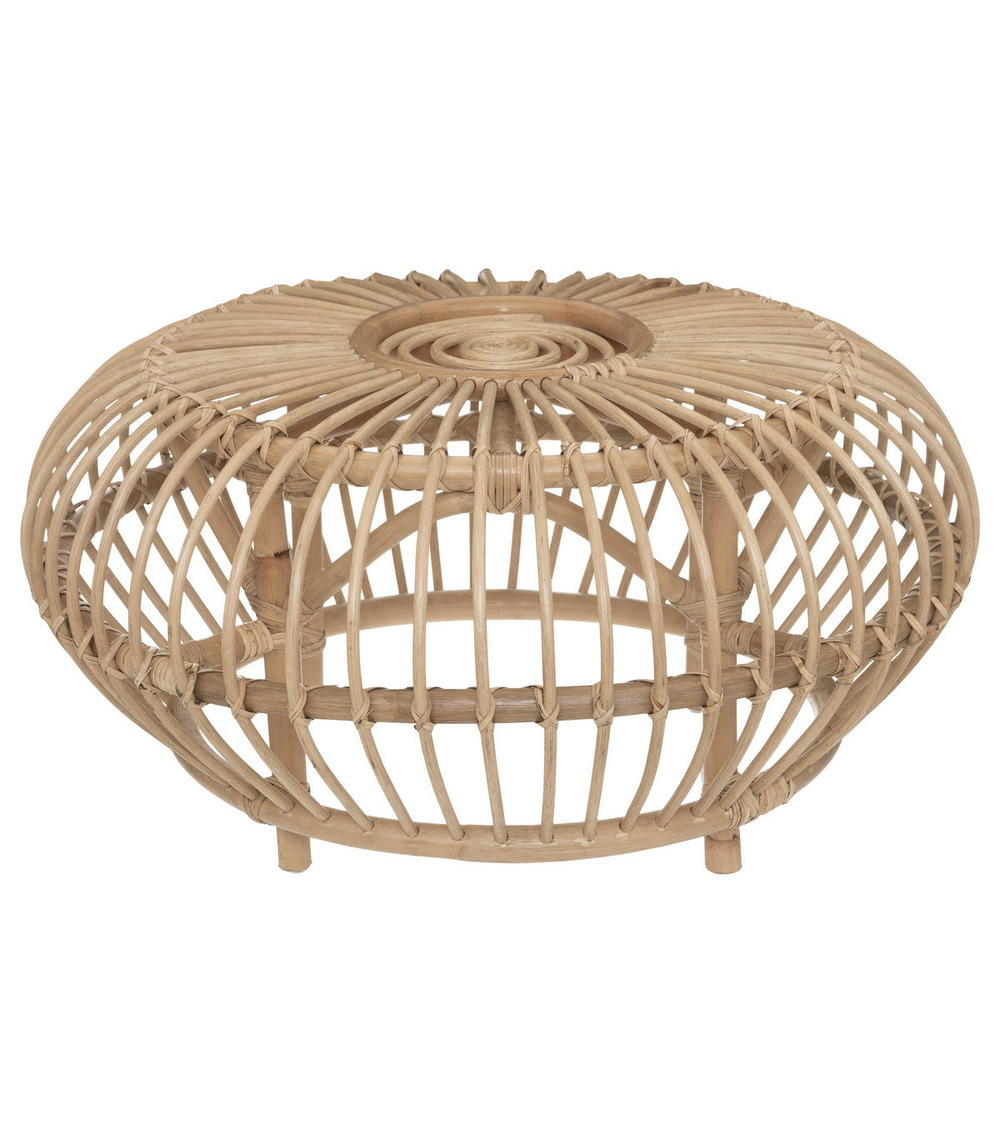 Table basse en rotin d 73 x h 39 cm