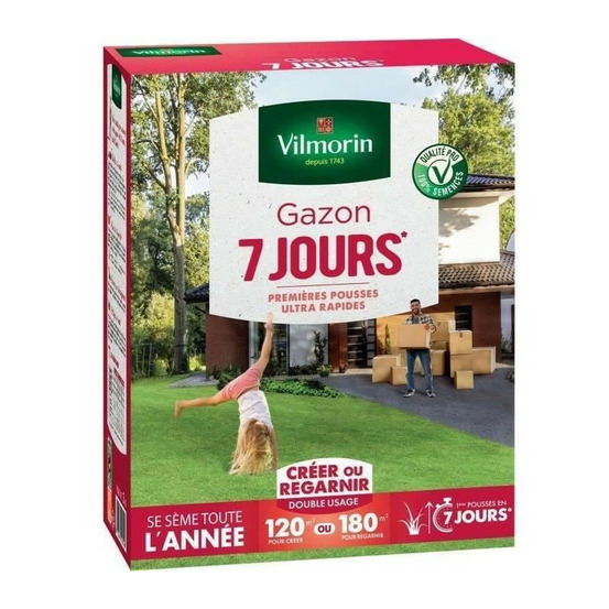 Vilmorin semences de gazon 7 jours - 3 kg