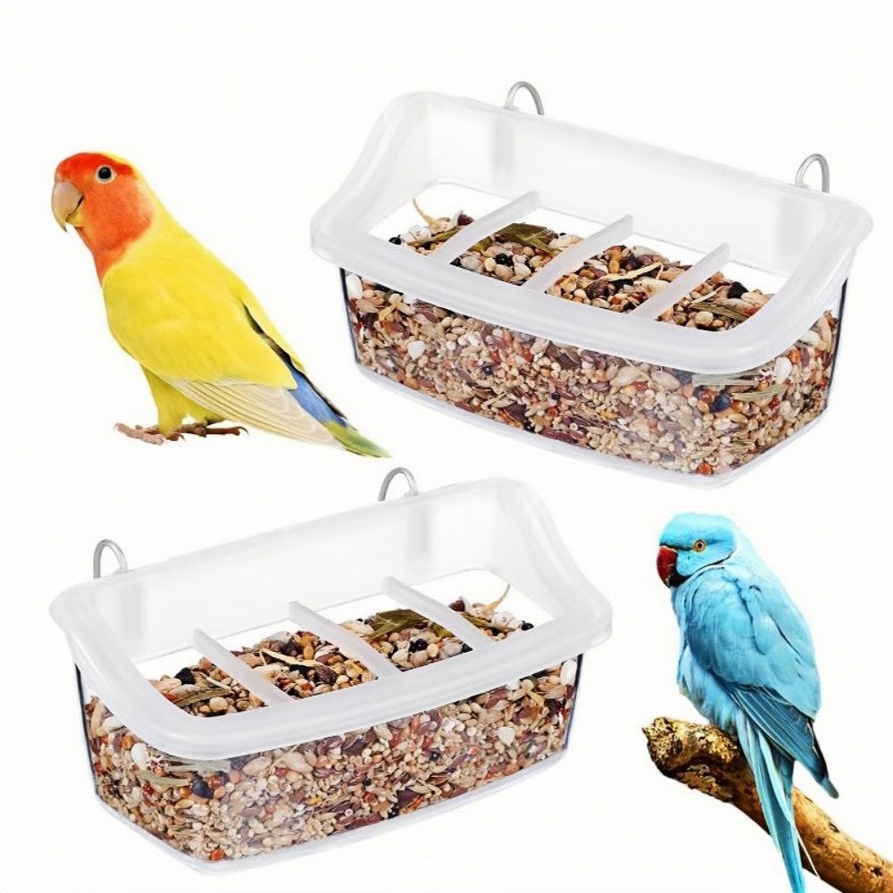 Lot De 2 Mangeoires à Oiseaux Vertes 6 Ports - Suspendues, Résistantes Aux Intempéries, 45,7 Cm