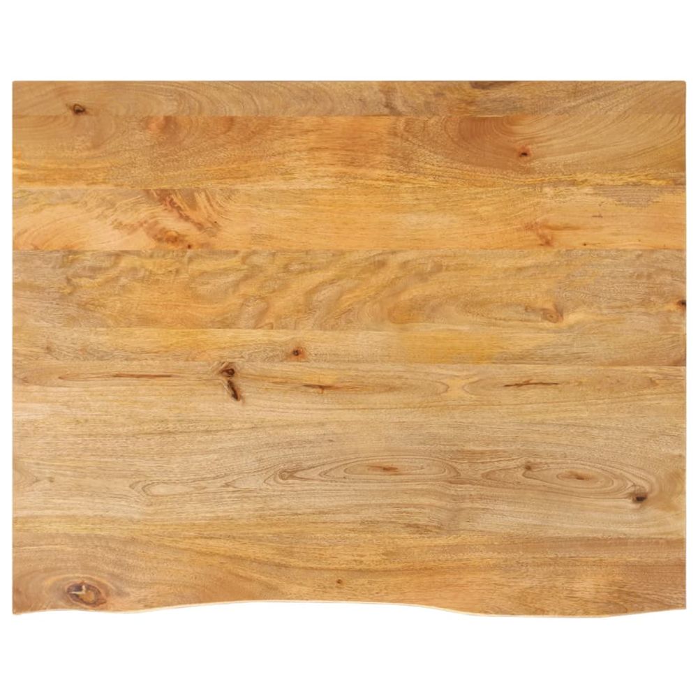 Dessus de table à bord vivant 90x80x3,8 cm bois massif manguier