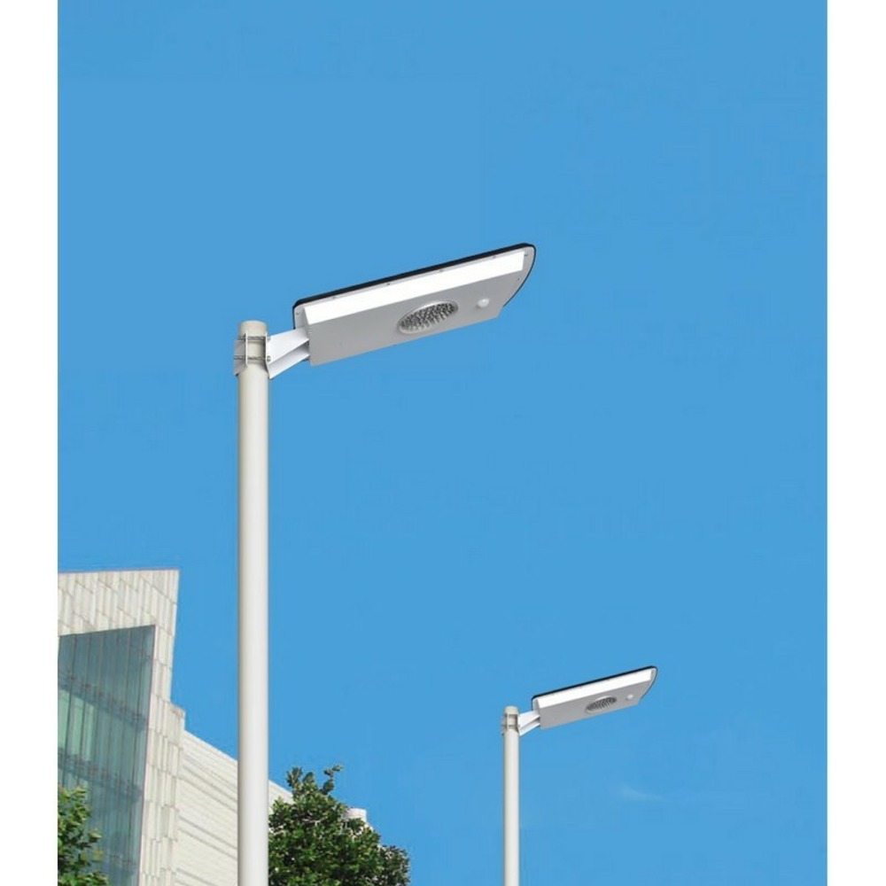 Eclairage solaire exterieur intelligent module solaire 15w intégré, led 10w blanc chaud