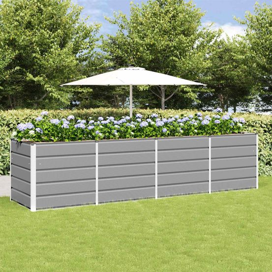 Potager surélevé très grand format 320x80x75 cm gris clair