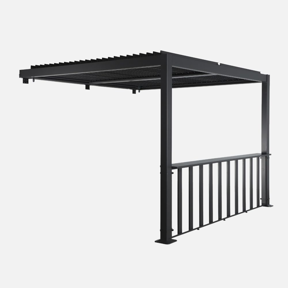 Pergola bioclimatique aluminium adossée 3x3m + 1 bar 3m palace