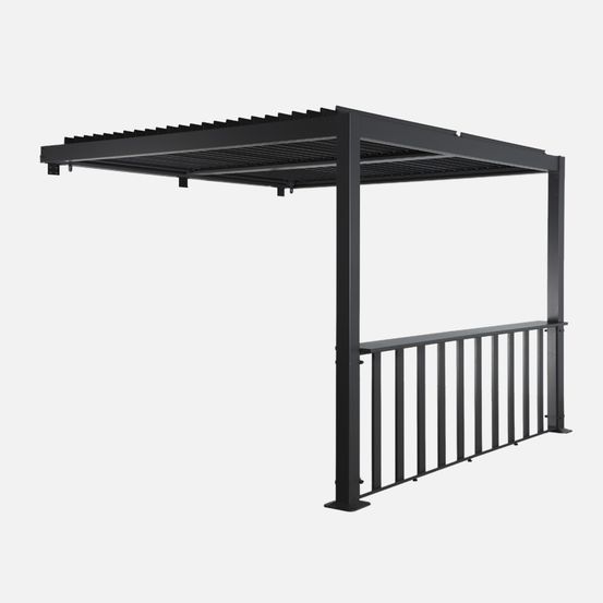 Pergola bioclimatique aluminium adossée 3x3m + 1 bar 3m palace