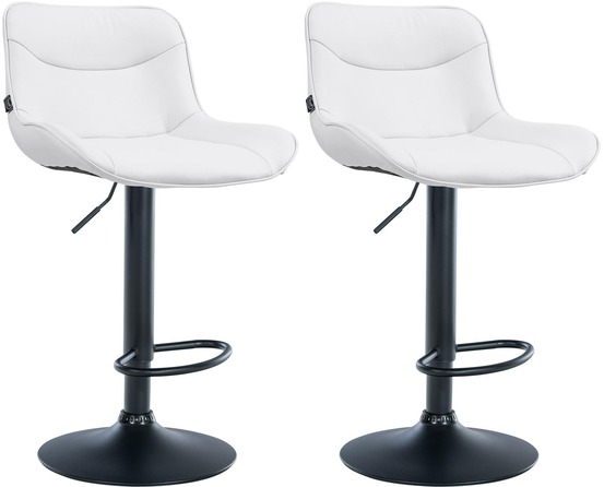 Lot de 2 tabourets de bar vonore simili cuir noir