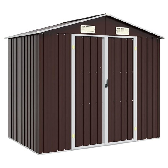 Abri de jardin marron 205x129x183 cm métal galvanisé