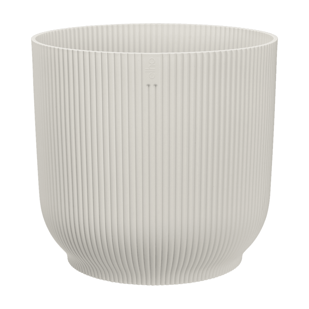 Cache-pot vibes fold rond elho - pot de 18cm - blanc soie