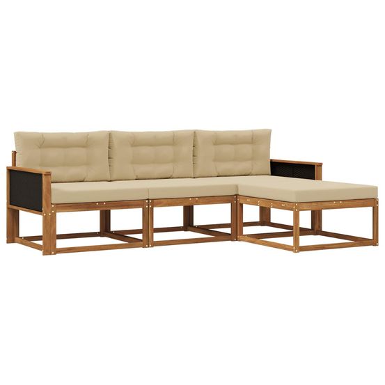 Ensemble de canapés d'extérieur 4 pc naturel et beige