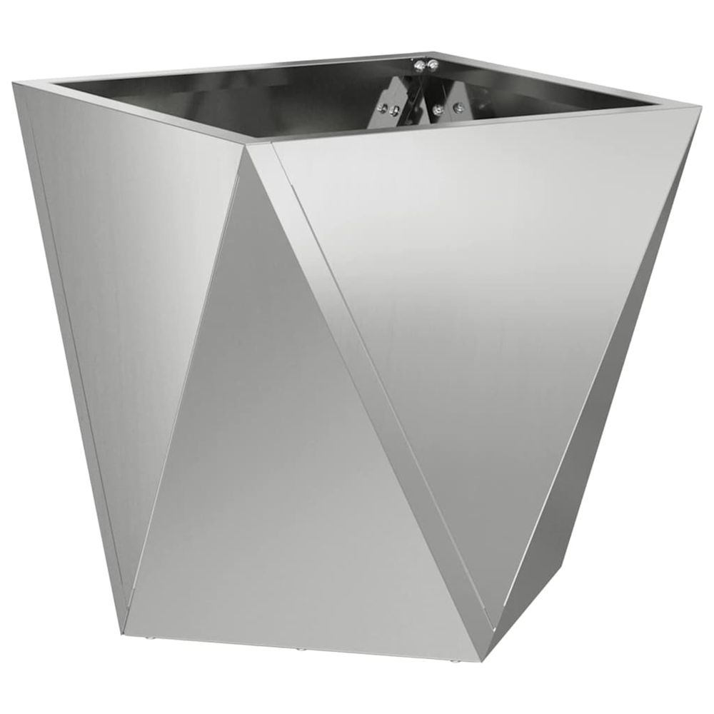 Jardinière d'extérieur argent 30 x 30 x 30 cm acier galvanisé