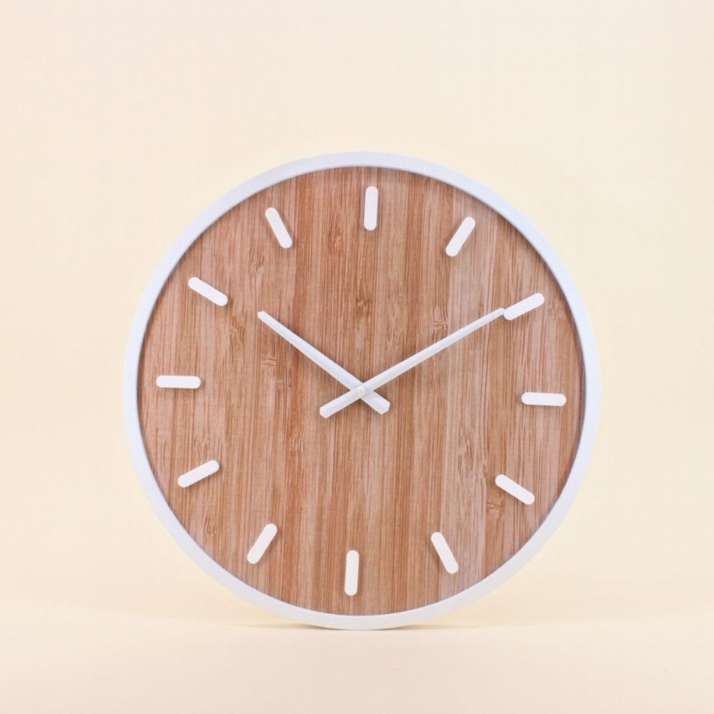 Horloge ronde en bois 50cm, liv