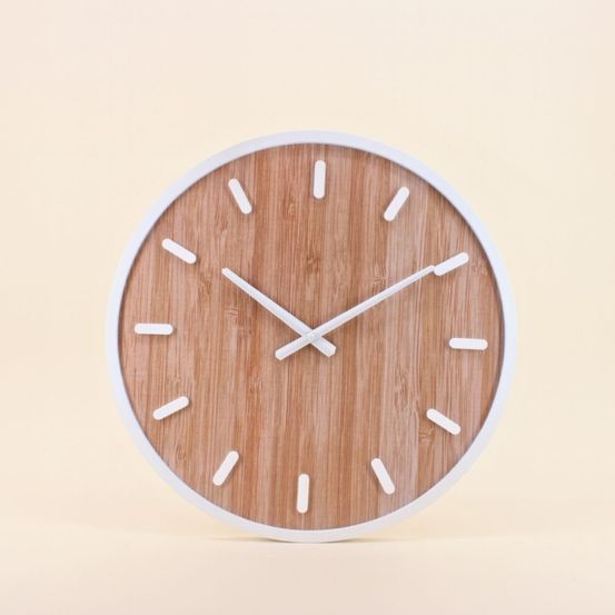 Horloge ronde en bois 50cm, liv