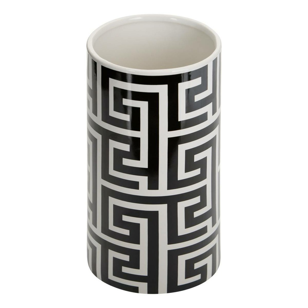 Vase reso 12x12x26cm noir et blanc