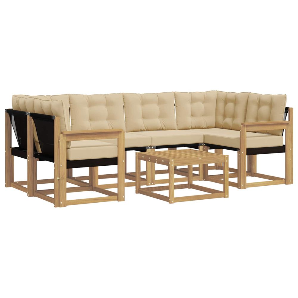Ensemble de canapés d'extérieur 7 pc blanc et beige