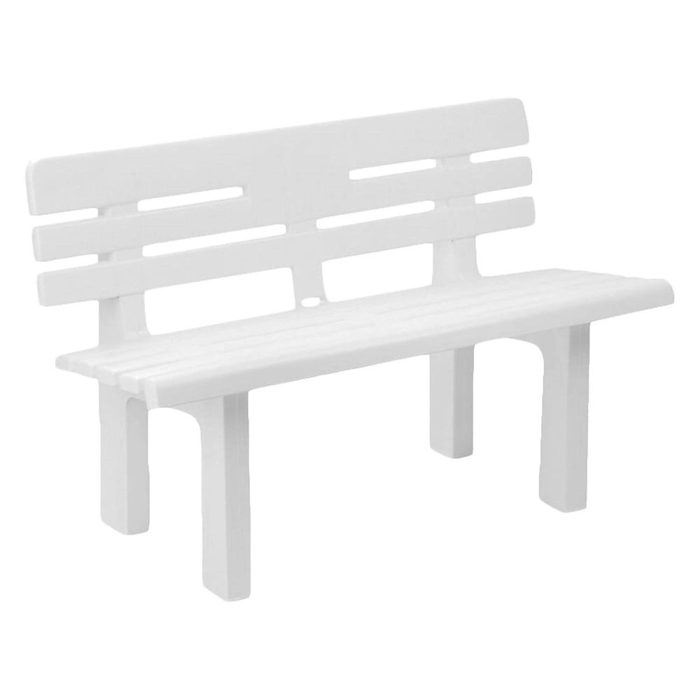 Banc d'extérieur alim, banc de jardin monobloc, banc d'extérieur, 100% made in italy, 110x52h71 cm, blanc