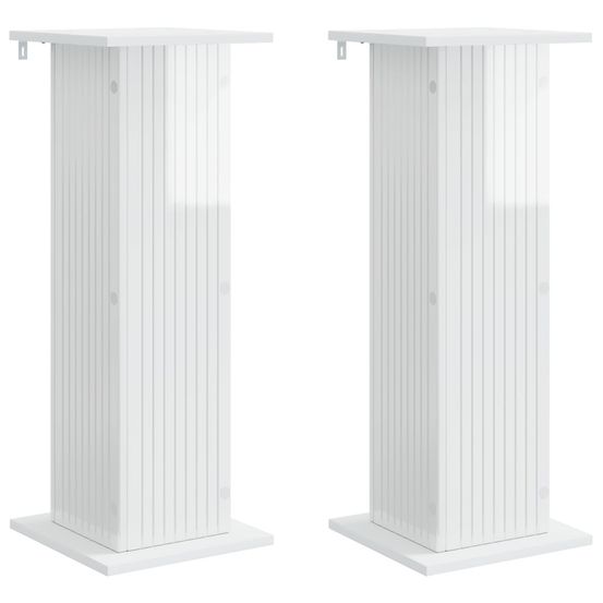 Support de plante 2 pc blanc brillant 30,5 x 30 x 80,5 cm