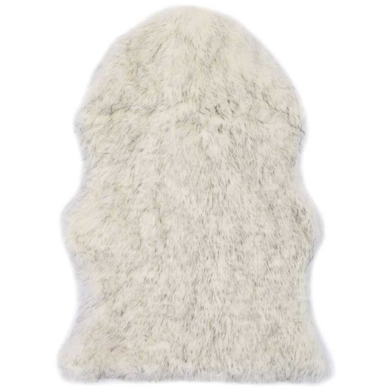 Tapis 60x90cm Peau de mouton Mélange de gris