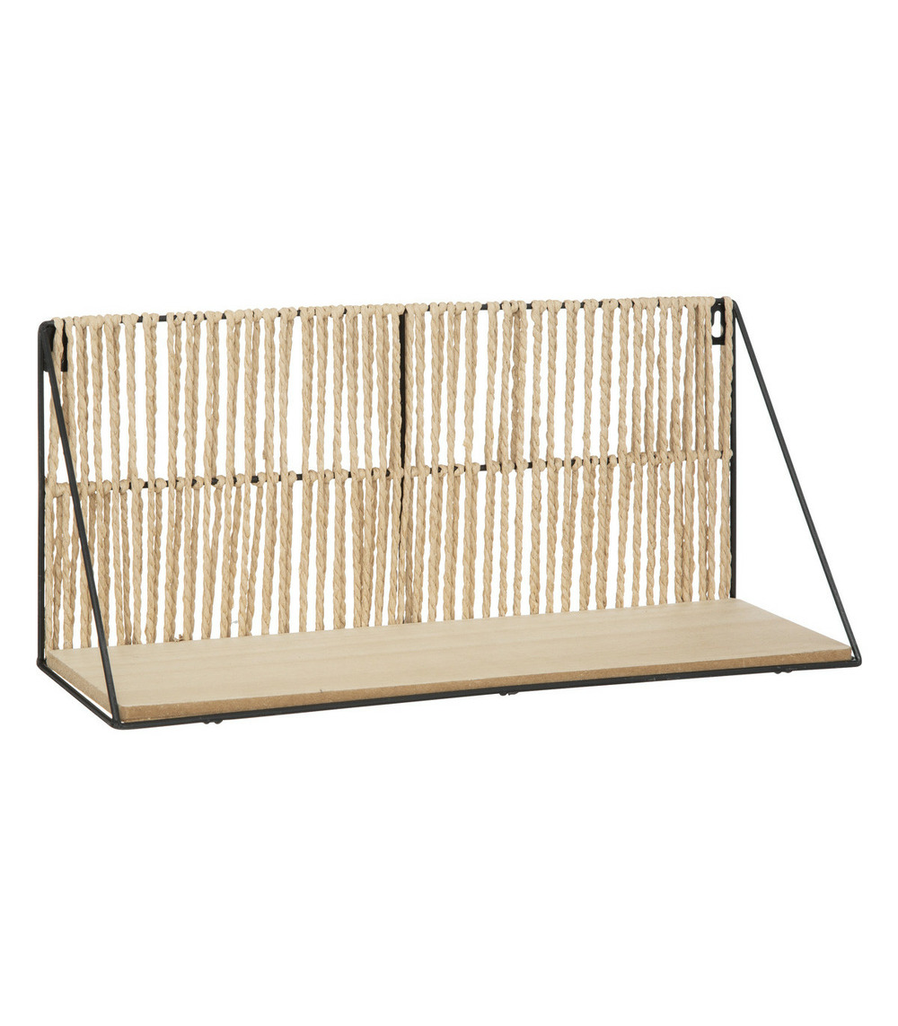Étagère murale en métal et bois 48 x 21 cm
